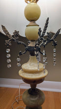 Load image into Gallery viewer, Vintage Brass & Crystal Table Lamp