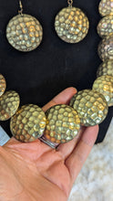 Load image into Gallery viewer, ✨ Vintage Hammered Metal Statement Necklace & Earrings Set