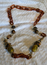 Load image into Gallery viewer, 🍯 Vintage Amber-Tone Lucite Necklace & Earring Set