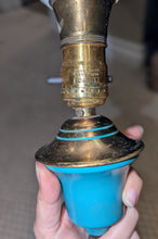 Load image into Gallery viewer, Rare 1950s ELITE Brass & Turquoise Wall Sconce
