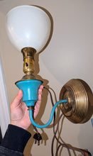 Load image into Gallery viewer, Rare 1950s ELITE Brass & Turquoise Wall Sconce