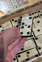 Load image into Gallery viewer, Rare Victorian 'Double 9s' Bone & Ebony Domino Set (55 pcs)