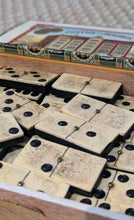 Load image into Gallery viewer, Rare Victorian 'Double 9s' Bone & Ebony Domino Set (55 pcs)