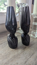 Load image into Gallery viewer, Vintage Ebony Wood Candlestick Holders
