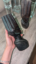 Load image into Gallery viewer, Vintage Ebony Wood Candlestick Holders
