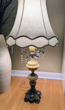 Load image into Gallery viewer, Vintage Brass &amp; Crystal Table Lamp
