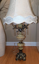 Load image into Gallery viewer, Vintage Brass &amp; Crystal Table Lamp
