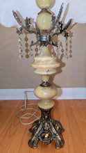 Load image into Gallery viewer, Vintage Brass &amp; Crystal Table Lamp
