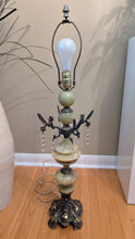 Load image into Gallery viewer, Vintage Brass &amp; Crystal Table Lamp
