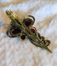 Load image into Gallery viewer, 🦋 Vintage Red Rhinestone Butterfly Hair Clip
