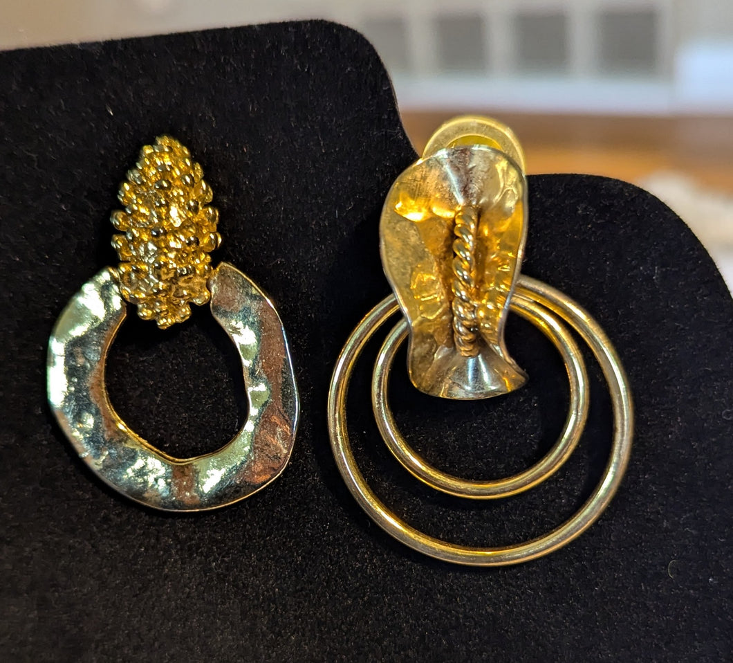 💫 Vintage Gold Statement Earrings (2 Pairs)