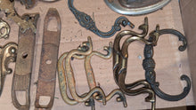 Load image into Gallery viewer, Box of Vintage Mixed Hardware – Brass Drawer Pulls, Hooks etc.
