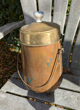 Load image into Gallery viewer, Antique Copper &amp; Brass Vessel w/ Porcelain Lid
