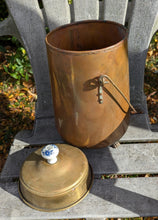 Load image into Gallery viewer, Antique Copper &amp; Brass Vessel w/ Porcelain Lid
