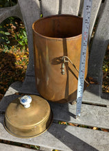 Load image into Gallery viewer, Antique Copper &amp; Brass Vessel w/ Porcelain Lid
