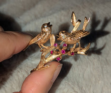 Load image into Gallery viewer, Vintage 14k Lovebirds Brooch
