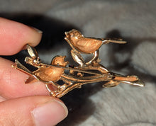 Load image into Gallery viewer, Vintage 14k Lovebirds Brooch
