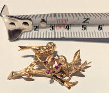 Load image into Gallery viewer, Vintage 14k Lovebirds Brooch
